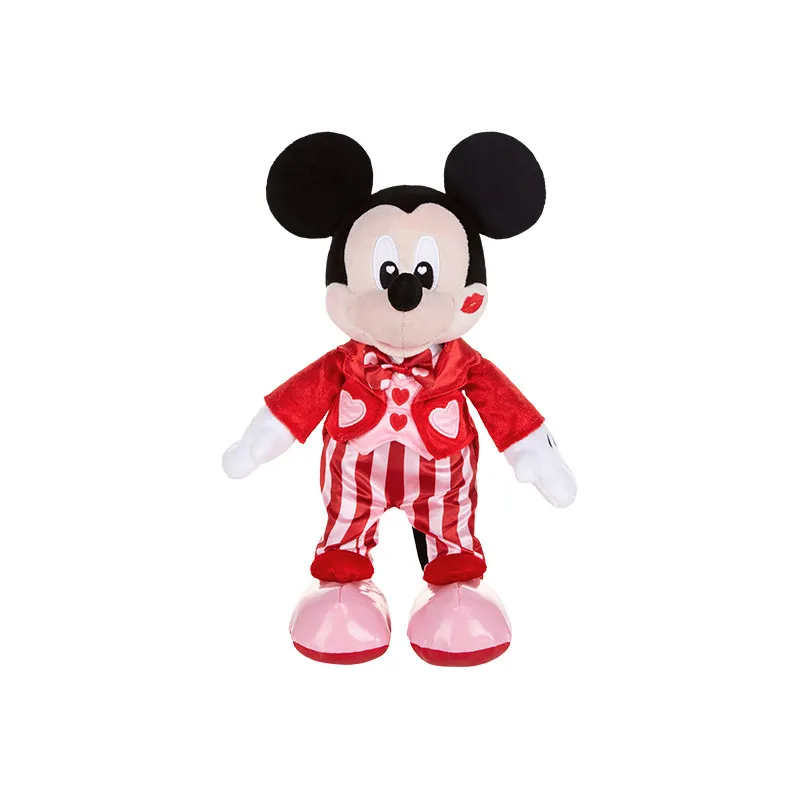 Disney Pink Sweet Heart Mickey Minnie Chip Dale Plush Keychain Set Soft Stuffed Animal Pendant 2026 Valentine New Year Gift