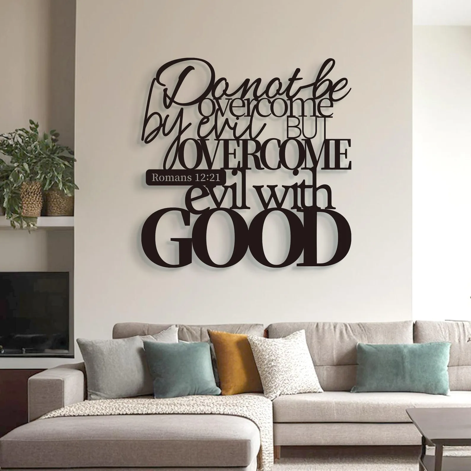 CIFBUY Christian Metal Wall Decor Jesus Scripture Hanging Ornament Religious Bible Verse Home Art