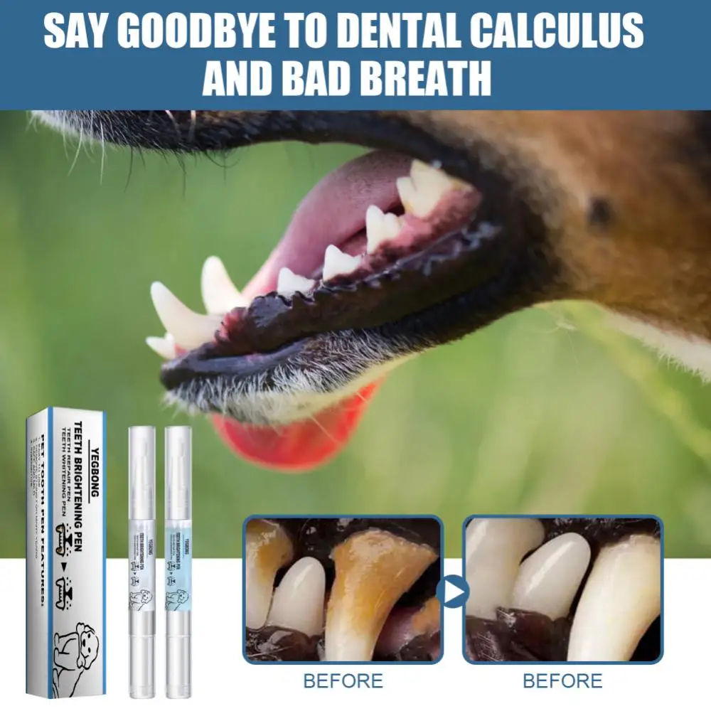 2pcs/set Pets Teeth Cleaning Pen Dogs Cats Tartar Remover Stones Scraper Cleaning Tools Remove Teeth Stains Gel Pet Oral Care