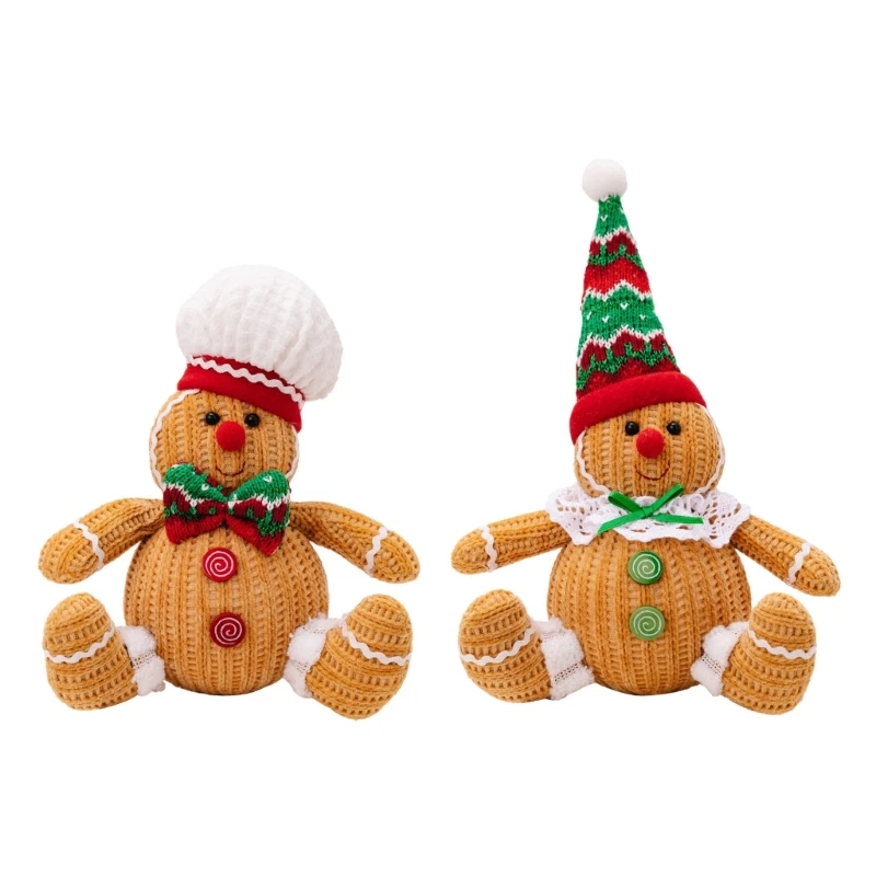 

Portable 5 Pieces Gingerbreads Man Festival Ornament for Christmas Tree Colorful Holiday Decoration Hanging Charm