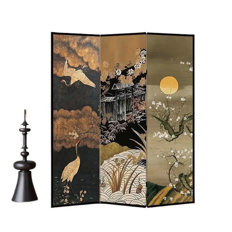 

Customizable French medieval flower and bird screen partition living room modern simple removable office entrance bedroom