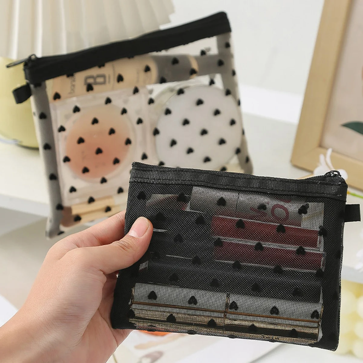 Bolsa de cosméticos Simple y moderna, bolsa de almacenamiento de cosméticos de viaje de gran capacidad, bolsa de almacenamiento de brochas de lápiz labial