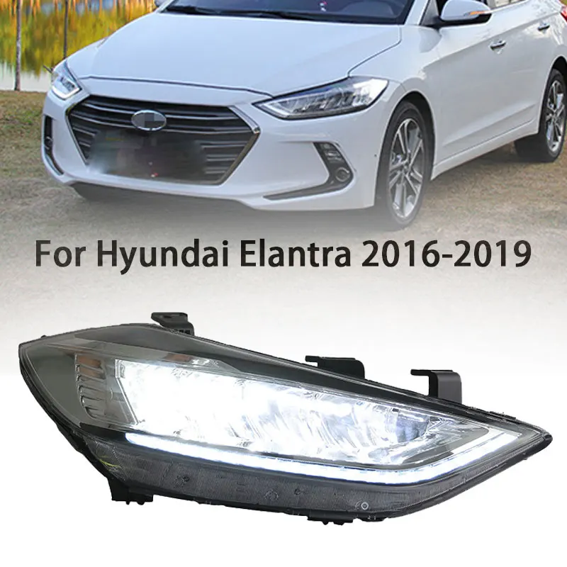 Car Accessories for Hyundai Elantra LED Headlight 2016-2020 Headlights Elantra DRL Turn Signal High Beam Angel Eye Projector Len