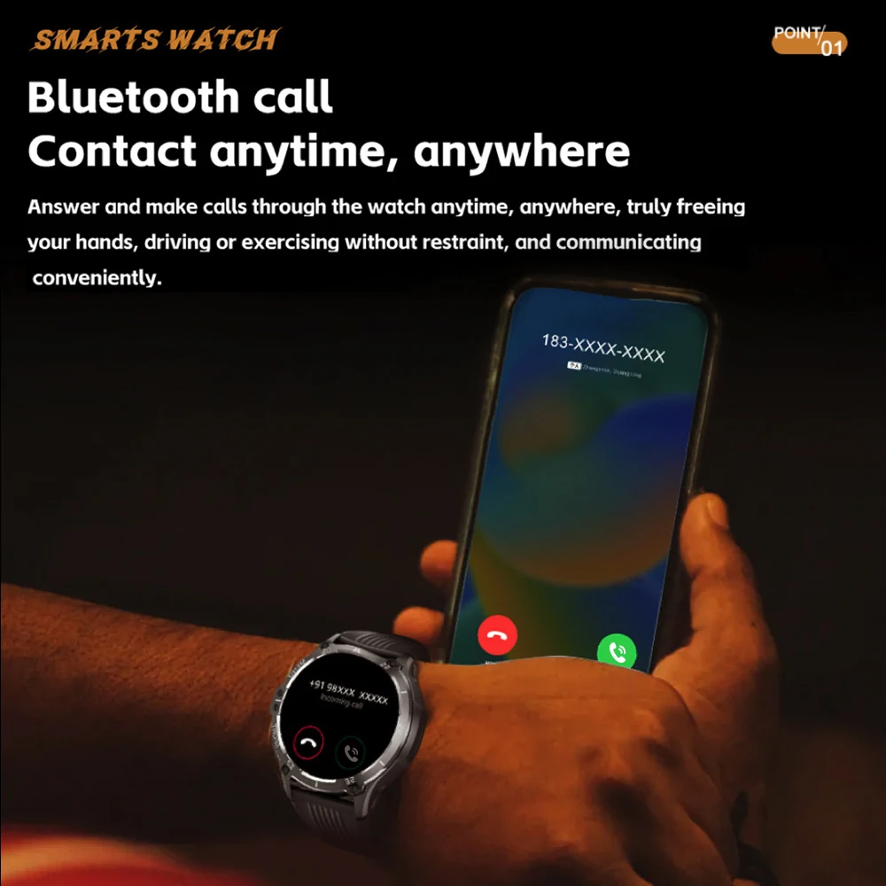 1,43 pulgadas AMOLED 466*466 pantalla llamada de diente azul Smartwatch hombres Monitor de salud Smartwatch mujeres noticias Push cronómetro deportes sueño