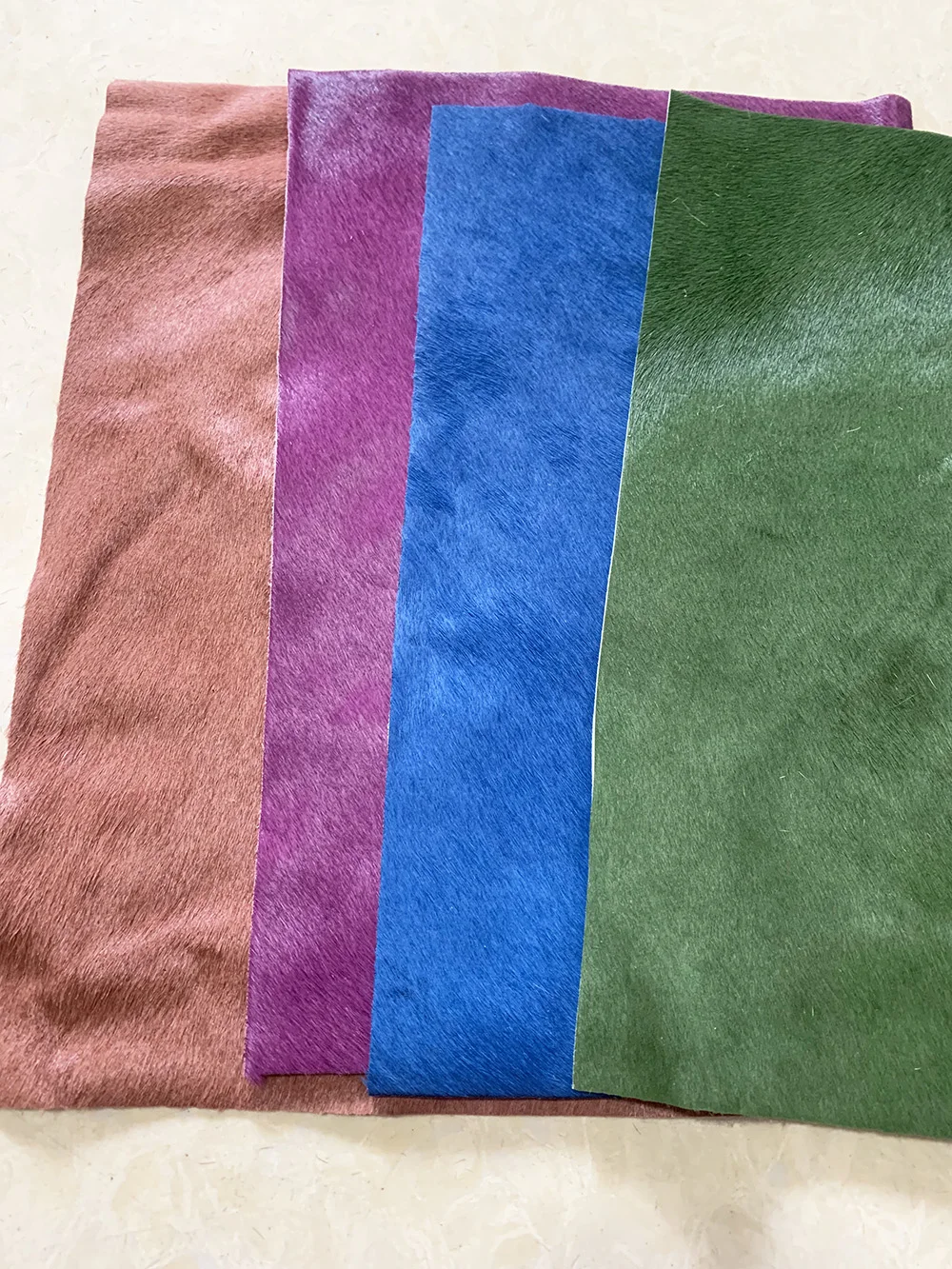 Horse Fur Cut Piece, One First Layer, Embossed Leather, Handmade, DIY, Leather Fabric