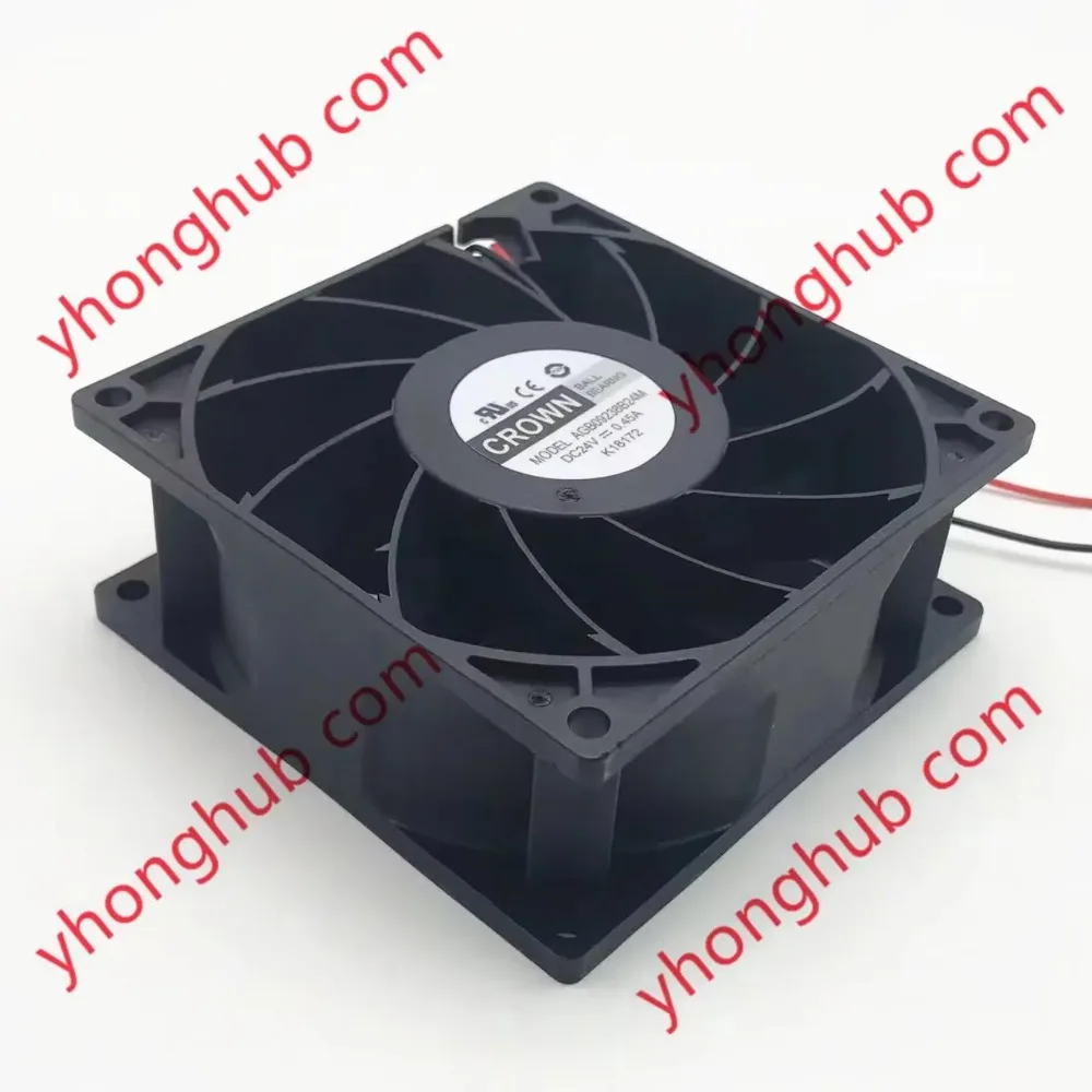 

Вентилятор охлаждения CROWN AGB09238B24M DC 24V 0.45A 90x90x38mm, 2-проводной
