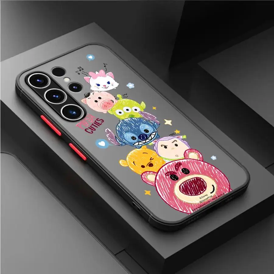 Disney Cartoon Matte Case For Samsung Galaxy S24 S22 S23 S20 S21 FE S10 Plus Note 20 Ultra 10 Lite Phone Fundas