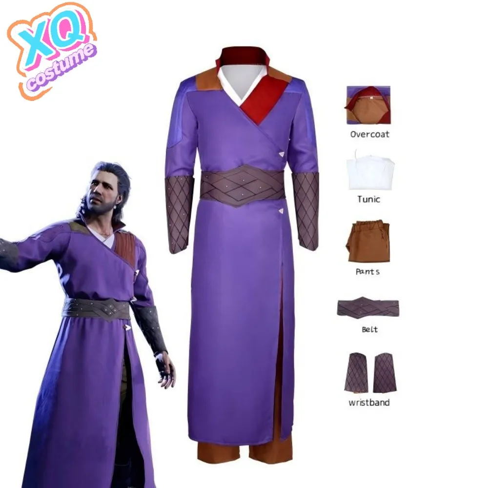 Gale Косплей Костюм Фиолетовое Платье Baldur Game Gate Униформа Хэллоуин Вечеринка Ролевая Игра Наряд для Мужчин Gale Косплей Костюм Фиолетовое Платье Baldur Game Gate Униформа Хэллоуин Вечеринка Ролевая Игра Наряд для Мужчин