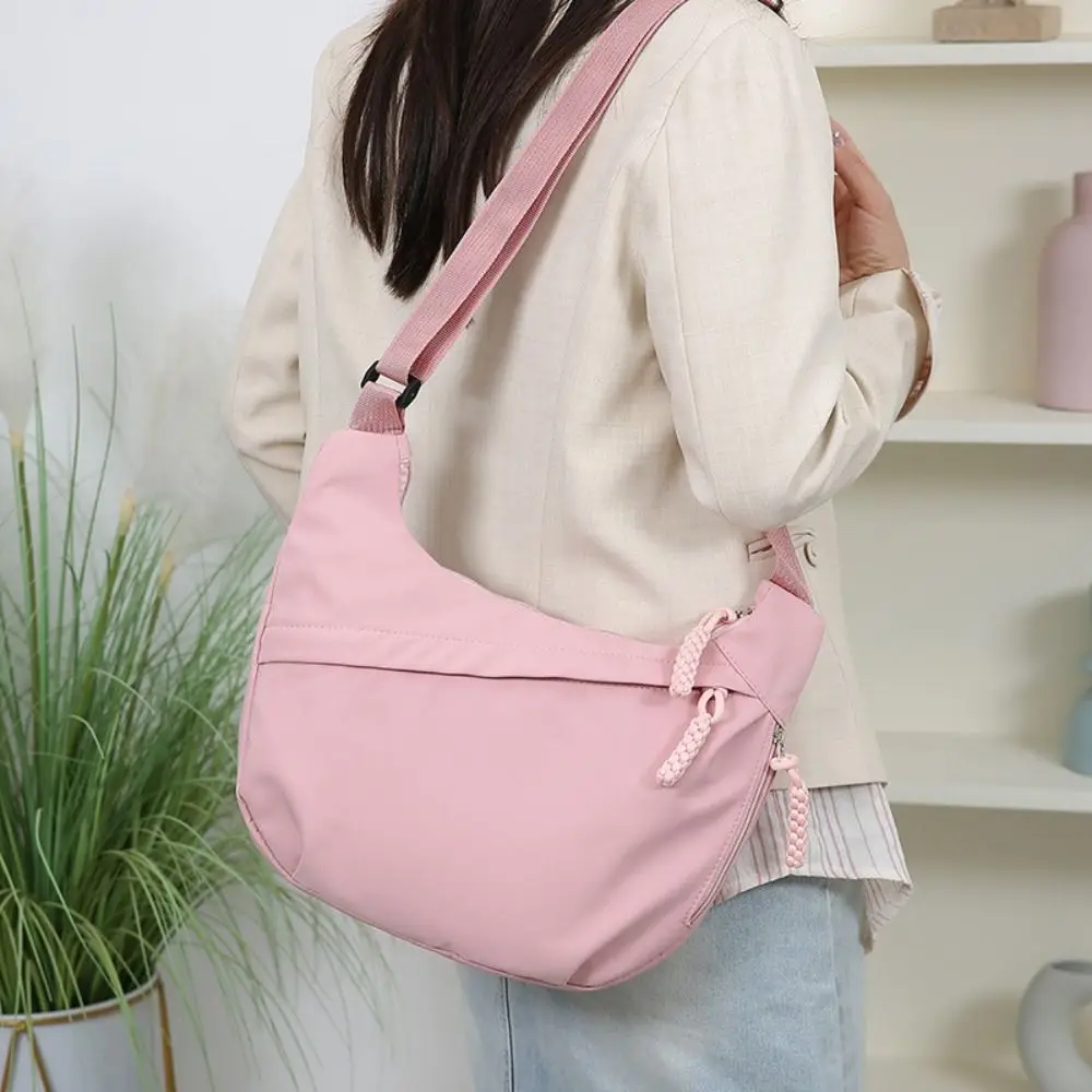 New Large Capacity Women's Crossbody Bag Multi-layered Solid Color Shoulder Bag Simple Dumpling Bag Outdoor