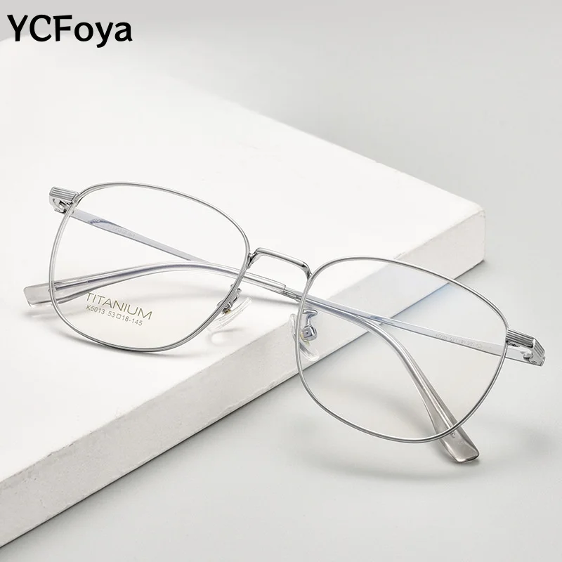 YCFoya Ultra-light Trend Flexible Unisex Titanium Retro Square Frame Eyeglasses Fashion Decorative Optics for Men Women K5013