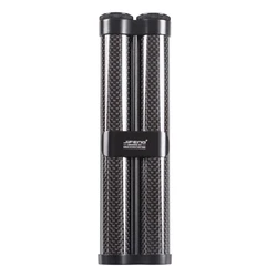 LUBINSKI Black Classic Carbon Fiber Cigar Box Travel Portable 2 Tube Cigar Case w Cigar Humidor Humidifier Smoking Accessories