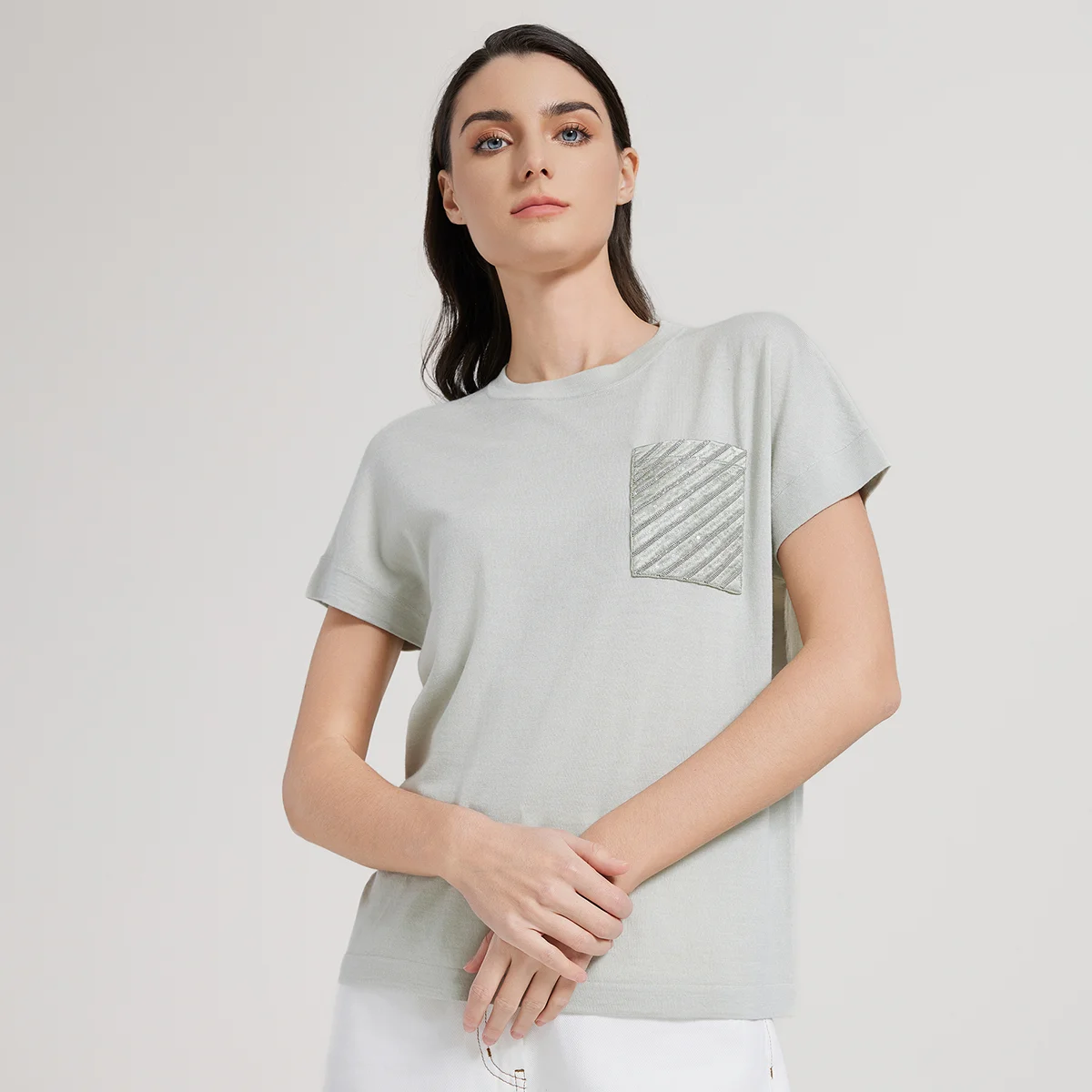 

BC1066 Luxury Women's Clothing Silk Woolen Ladies Clothes Merino Wool Sweaters For Woman knitted t shits