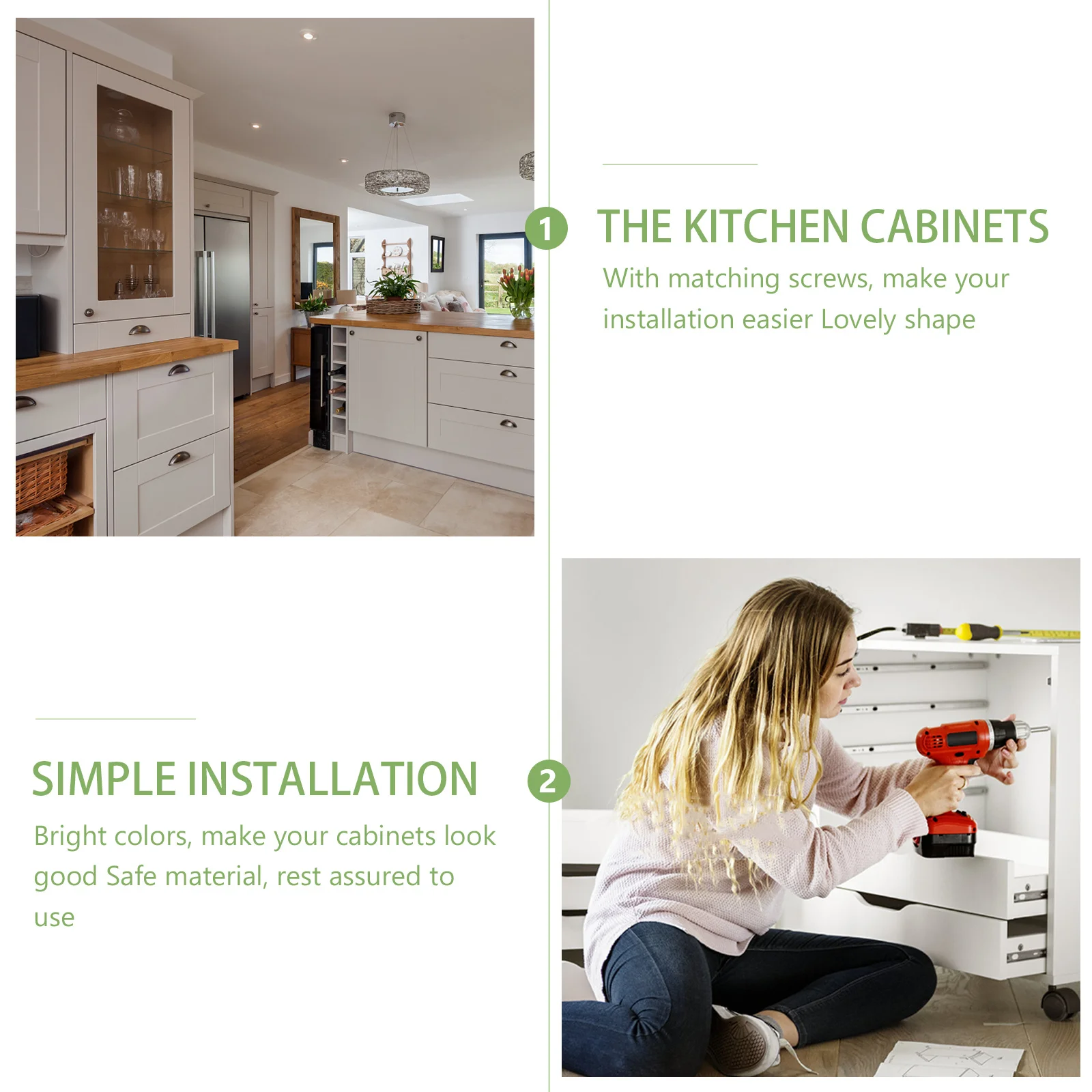 

6Sets Lovely Ceramic Door Knobs Plant Theme Design Easy Install for Cupboard Wardrobe Cabinet Drawer Furniture Use