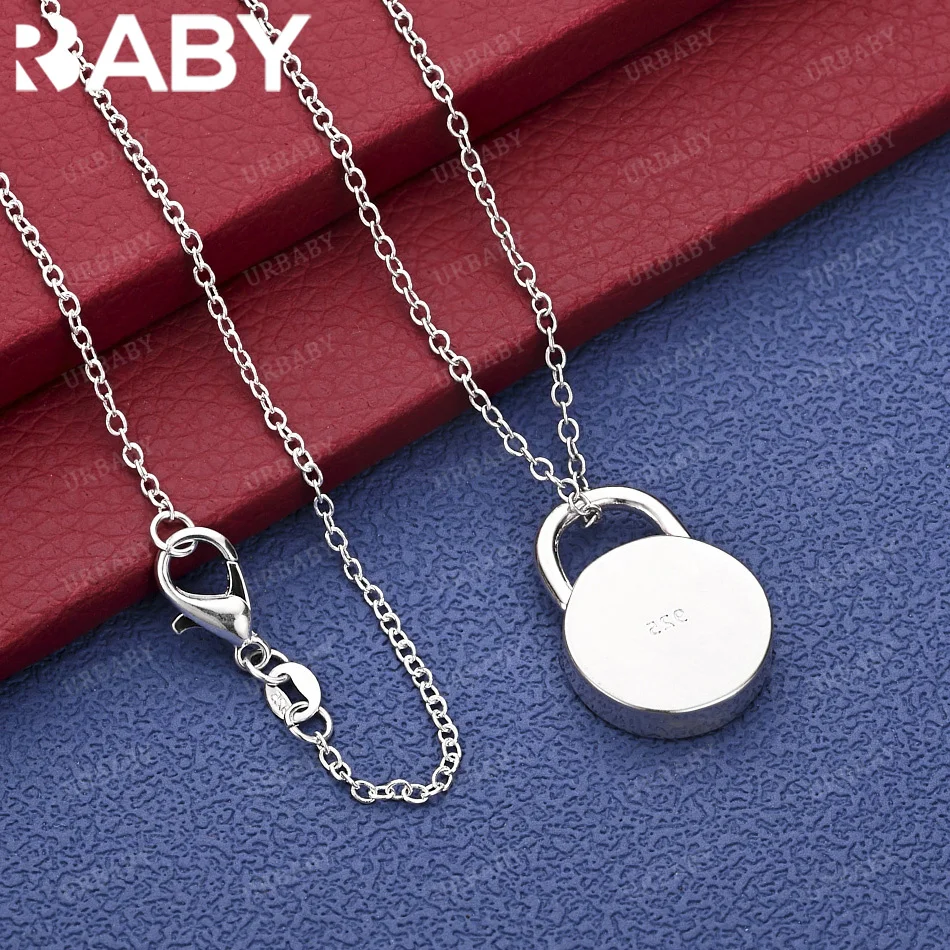 

URBABY 40-75 см стерлингового серебра 925 пробы круглый замок кулон ожерелье Шарм трендовые подарки на день рождения модная вечеринка ювелирные украшения