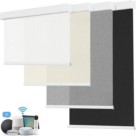 2026 Customized Size Filtering Light Fabric Interior Window Homekit Wifi Remote Smart Control Motorized Roller Shade For Windows