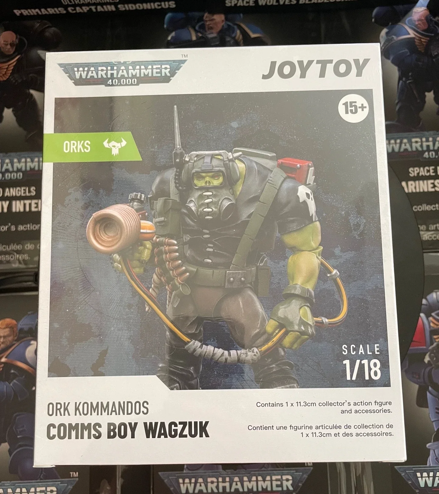 

Доставка в течение 24 часов: JOYTOY Warhammer 40K Ork Barbarian Special Forces Communication Boy Wazuk Military
