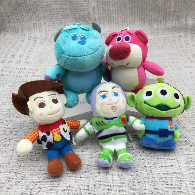 10cm Disney Toy Story Keychain kawaii Woody Buzz Lightyear Forky Alien Toys Pendant Soft Dolls Gift