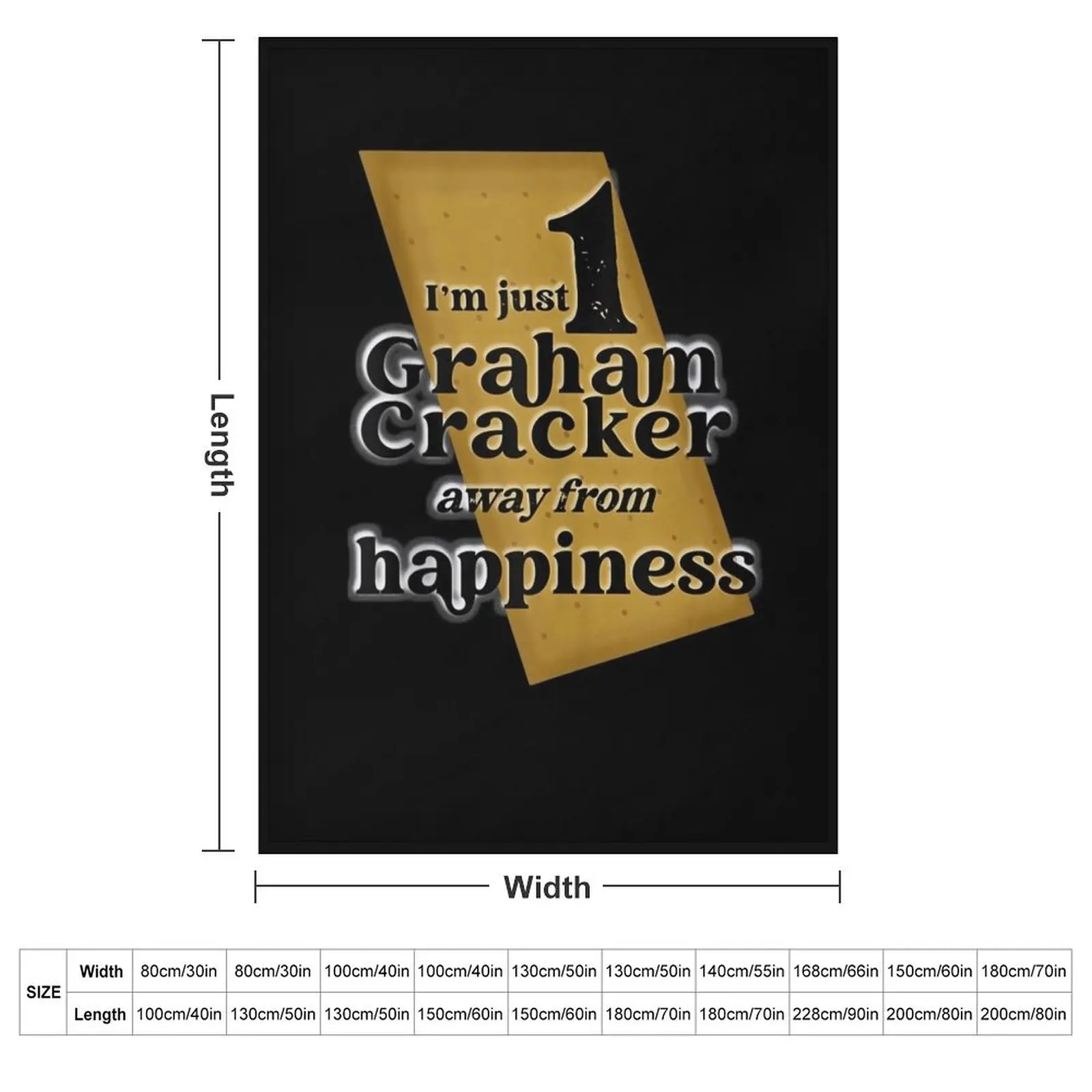 One Graham Cracker Happiness Throw Blanket couch cozy soft plush fuzzy picnic outdoor blanket