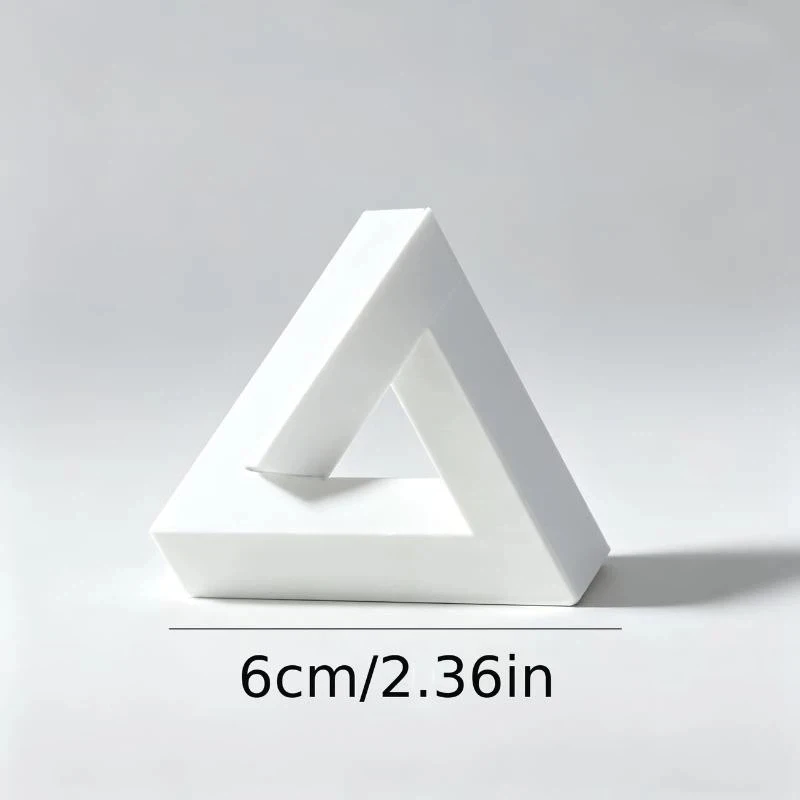 Desktop Decoration Stress Relief Model Collectible Figurines Penrose Triangle Ornament, Optical Illusion Design,