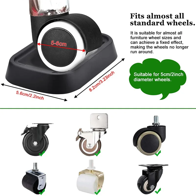 CMHI-5Pcs Universal Simple Installation Computer Chair Stool Wheel Bed,Stopper & Furniture Stopper Caster Cups