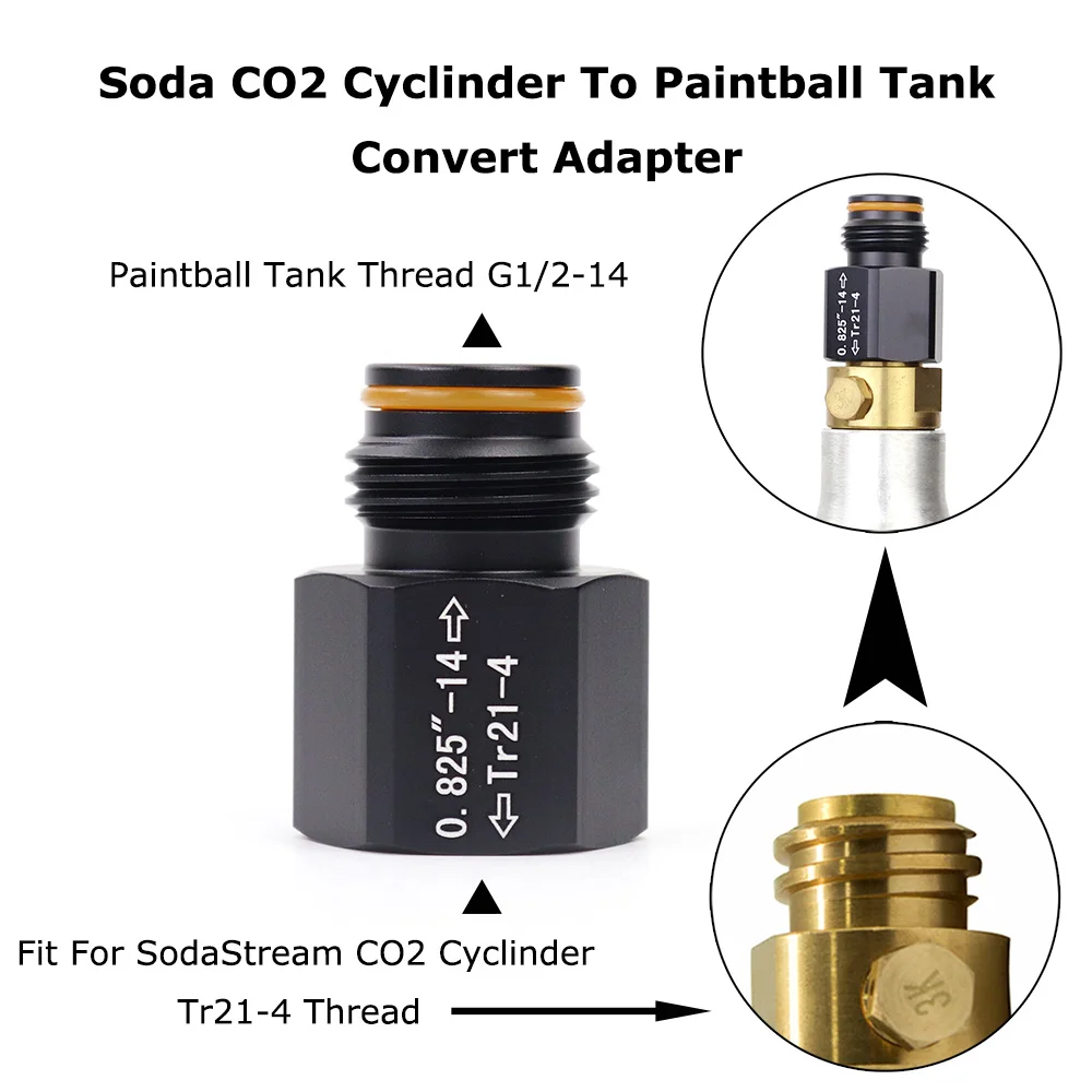 Adaptador CO2 paintball – Conversor de rosca para marcadora - imagen 3