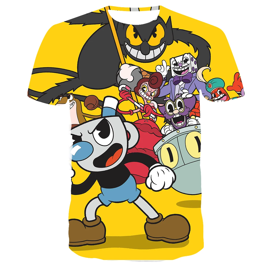 Hot Game Cuphead Mugman 3D T Shirt Summer Fashion Kids Casual Kawaii T-shirt Boys Girls Unisex Oversized Tshirt Children's Tops