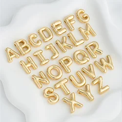 New Fashion Golden 26 Letter A-Z Alphabet Fine Beads Fit Charms Bracelet&Necklace Accessories DIY Name Jewelry for Women 2024