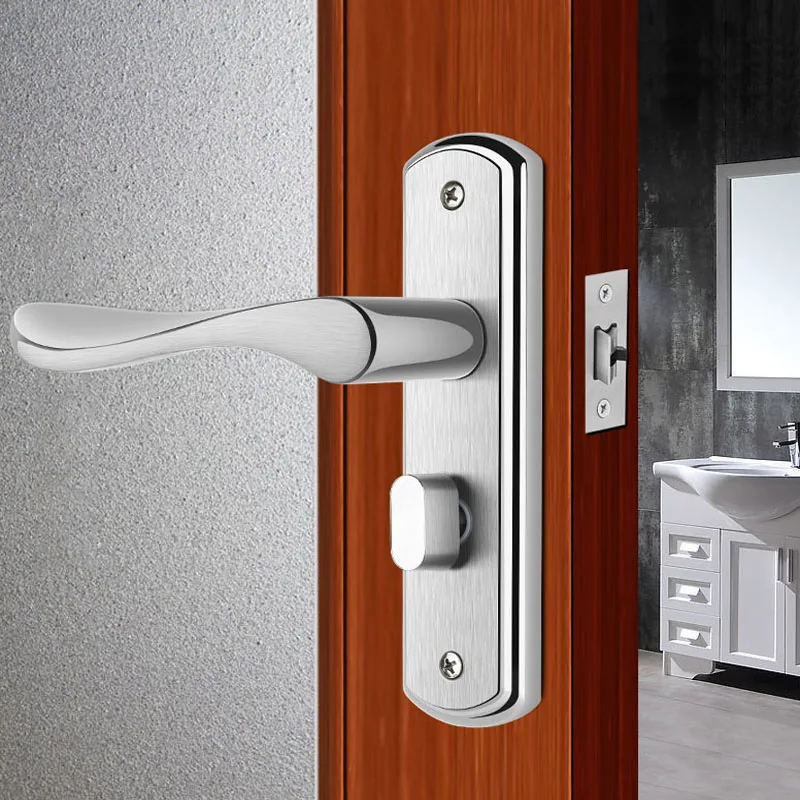 

Stainless Steel Door Lock For Bathroom And Toilet Portable Aluminum Lock Handle For Home Interior Security Wooden Door Lock