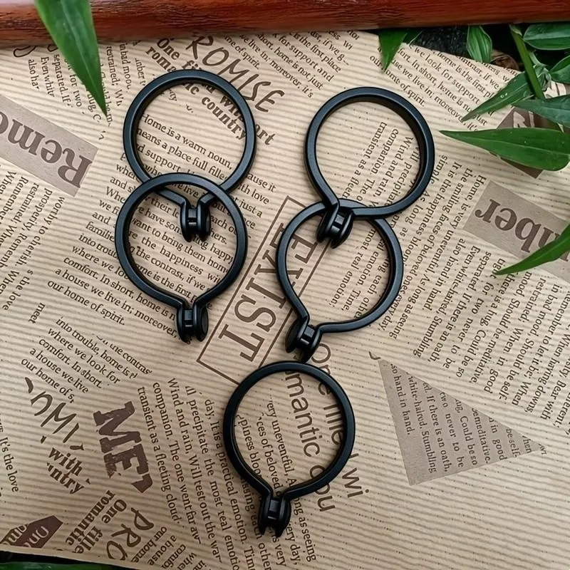 Easy Open Close Design 47mm Open Curtain Rings 2 pcs, perfect for Bedroom Bay Window, Smooth Sliding Plastic, Black