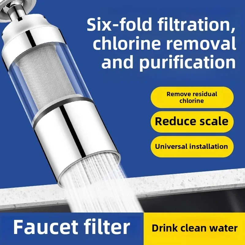 

Universal Kitchen Faucet Water Filter - Splash Proof Purifier with Adjustable Extender, High Flow , Easy Installation Home Use