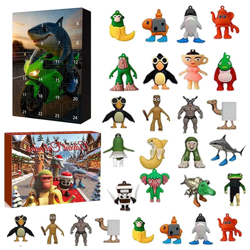 Calendrier de l'Avent Brainrot Tung Tung Tung Sahur Tralalelo Tralala compte à rebours de noël calendrier de l'avent cadeau 24 jours