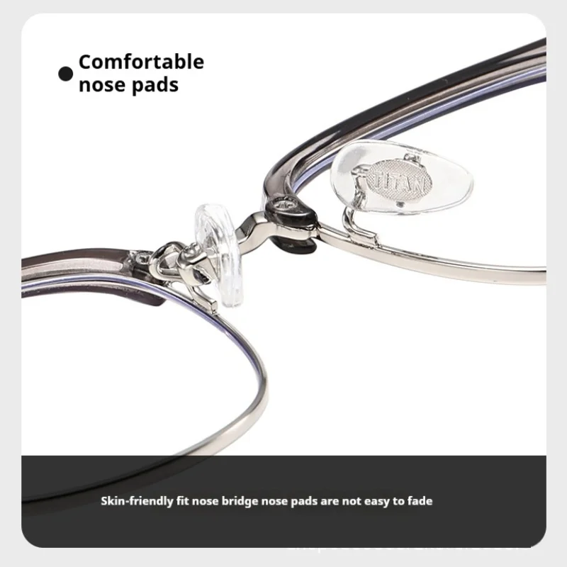 Gafas de negocios Retro ultraligeras semisin montura para hombres y mujeres, Gafas de titanio para leer, Gafas graduadas para miopía, Gafas ópticas