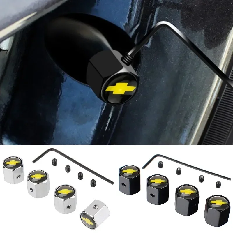 

New 4Pcs Car Wheel Tire Valve Caps refit Accessories For Chevrolet Silverado Impala Malibu Equinox Cruze Camaro Cavalier Blazer