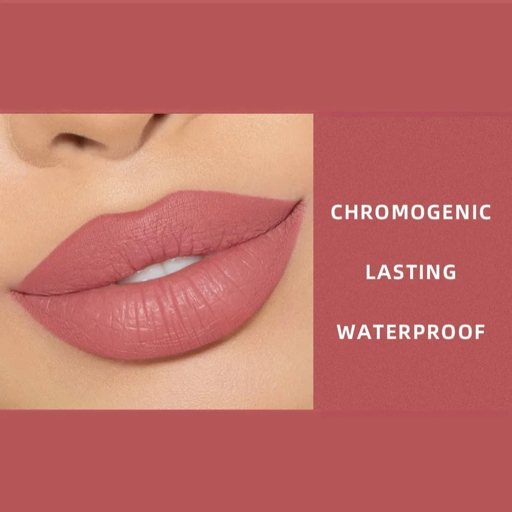 أحمر شفاه سائل مقاوم للماء أحمر شفاه مخملي غير لامع غير لاصق يدوم طويلاً غير لاصق ملمع شفاه أحمر شفاه للنساء مستحضرات التجميل #3