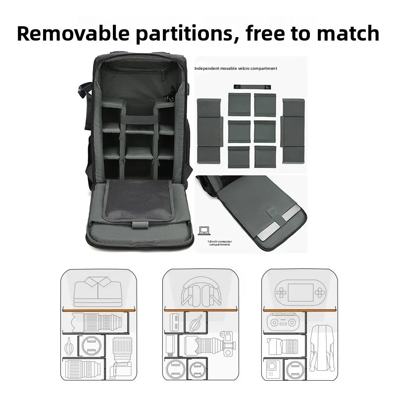 Camera bag - Large capacity double-shoulder photography bag - Camera backpack - Travel and outdoor photography bag