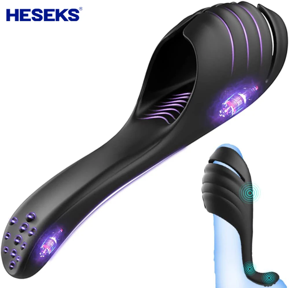 HESEKS Men Penis Trainer Male Vibrator Masturbators For Men Delay Ejaculation Stimulate Glans Massager Sex Toys For Men