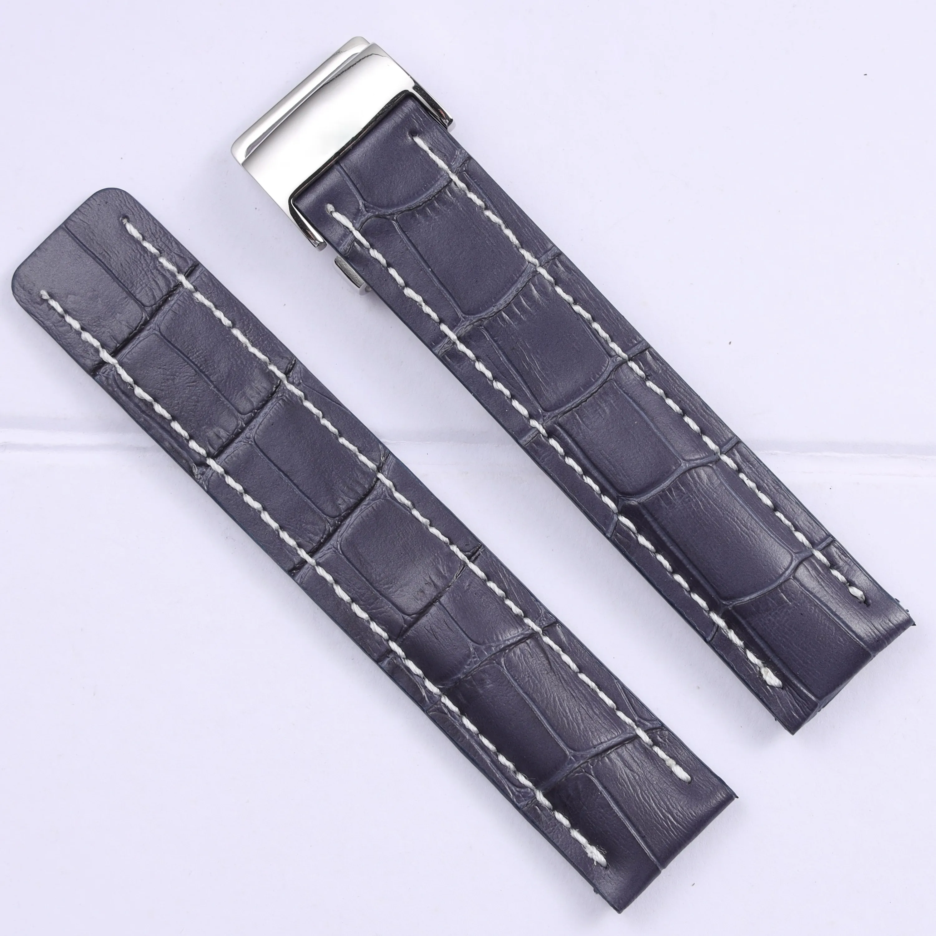 20mm 22mm 24mm black blue brown genuine leather watchband for Breitling Super Ocean Avenger watch strap wrist bracelet Men Women