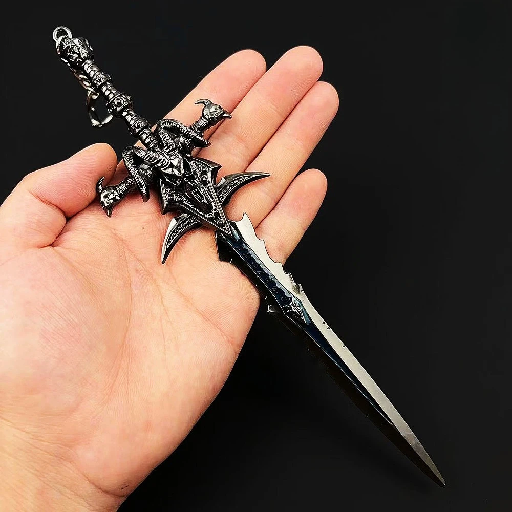 22cm Frostmourne Sheep Head Sword Alloy Ornament Figure Keychain Toy Knife Decorations Game Props Gifts Collections - view 2