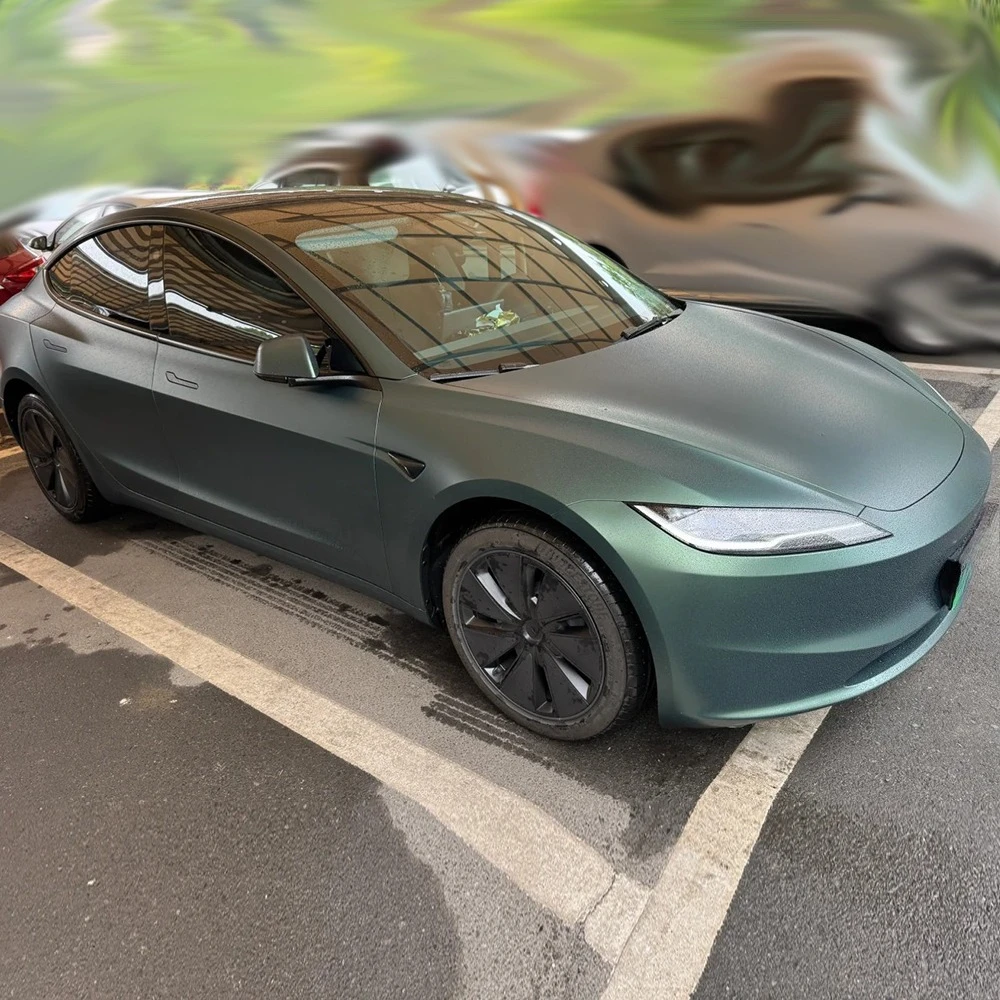 

Для Tesla Model 3 Highland 2024-2025: Предварительно нарезанная матовая темно-зеленая защитная пленка PPF (PET) для изменения цвета кузова, антицарапийная, для самостоятельной установки