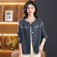 Indie Folk Embroidered Knitting Cardigan Women Autumn Winter Simplicity O-neck Sweater Coat Casual Long Sleeve Knitwear Tops