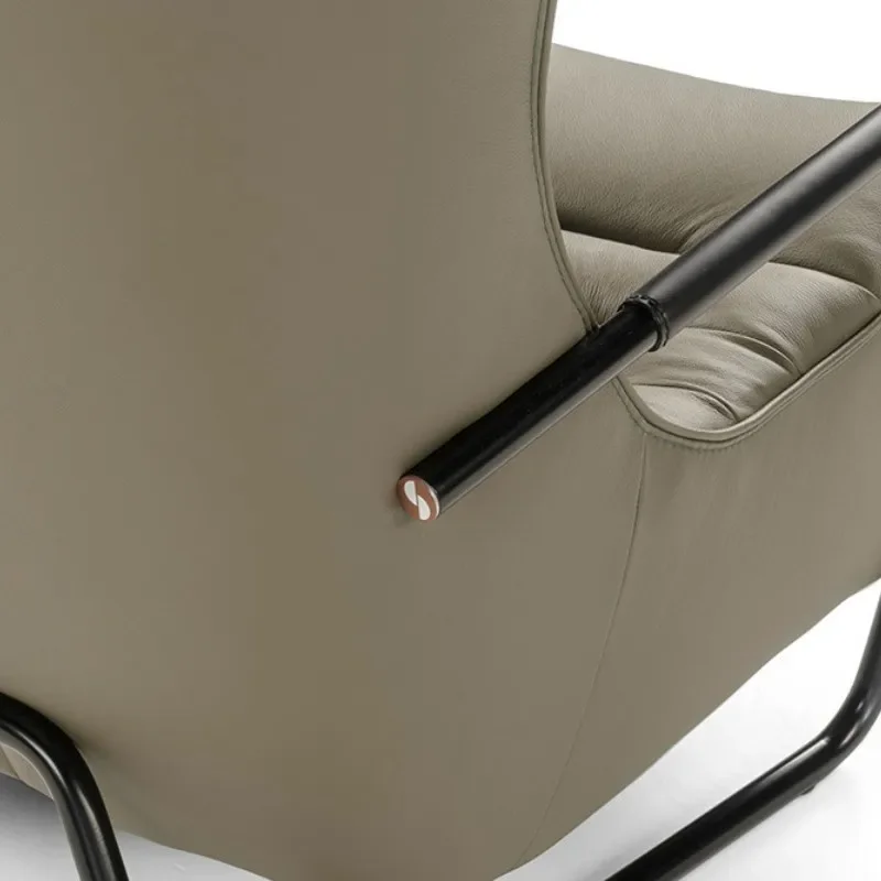 레저 의자 분할형 풀 와이어 오일 왁스 가죽 거실 레저 의자 레트로 창의적 싱글 의자