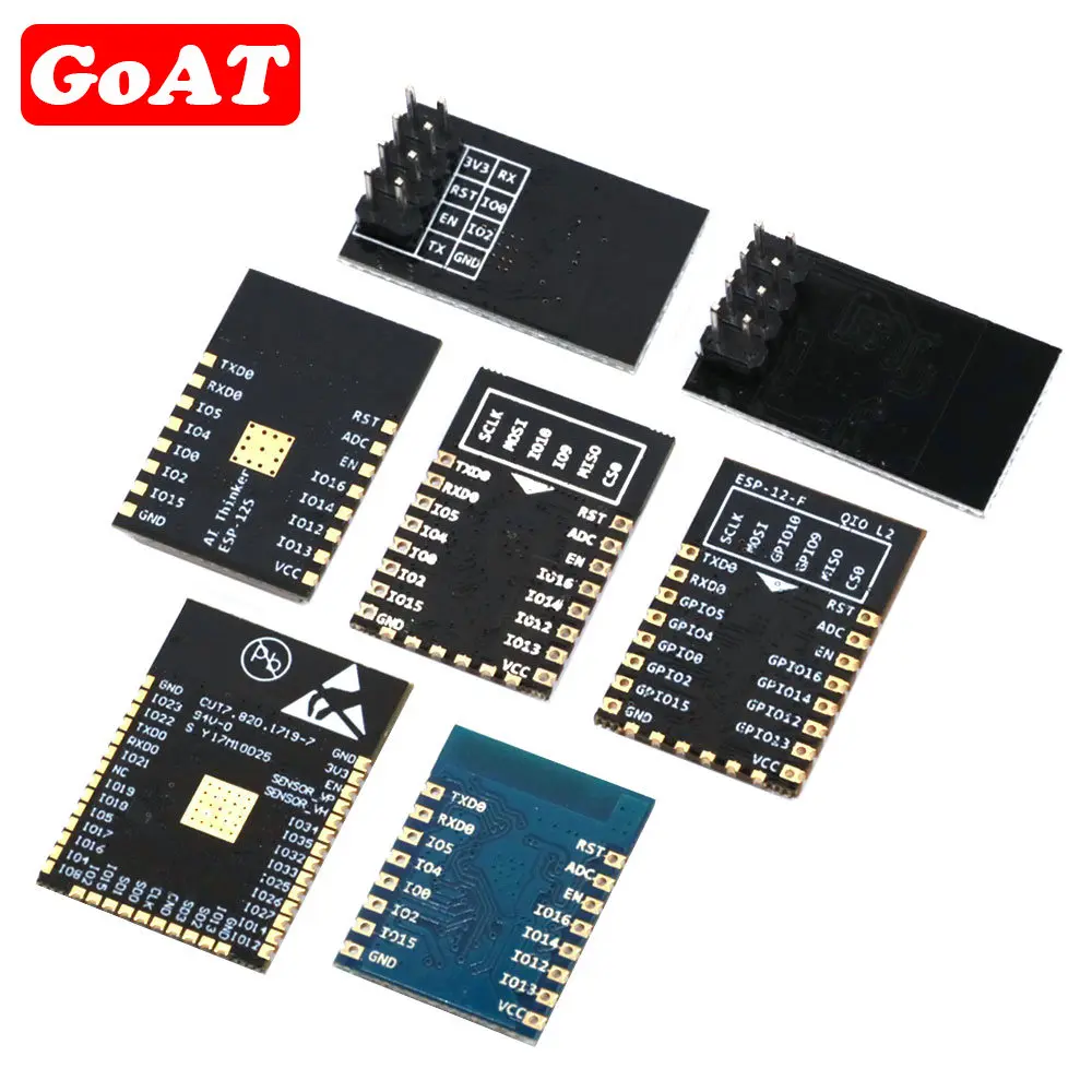 Módulo transceptor sem fio WiFi, 2.4G, ESP8266, ESP-01, ESP-01S, ESP-07, ESP-07S, ESP-12, ESP-12E, ESP-12F, ESP-32 Serial, 1Pc