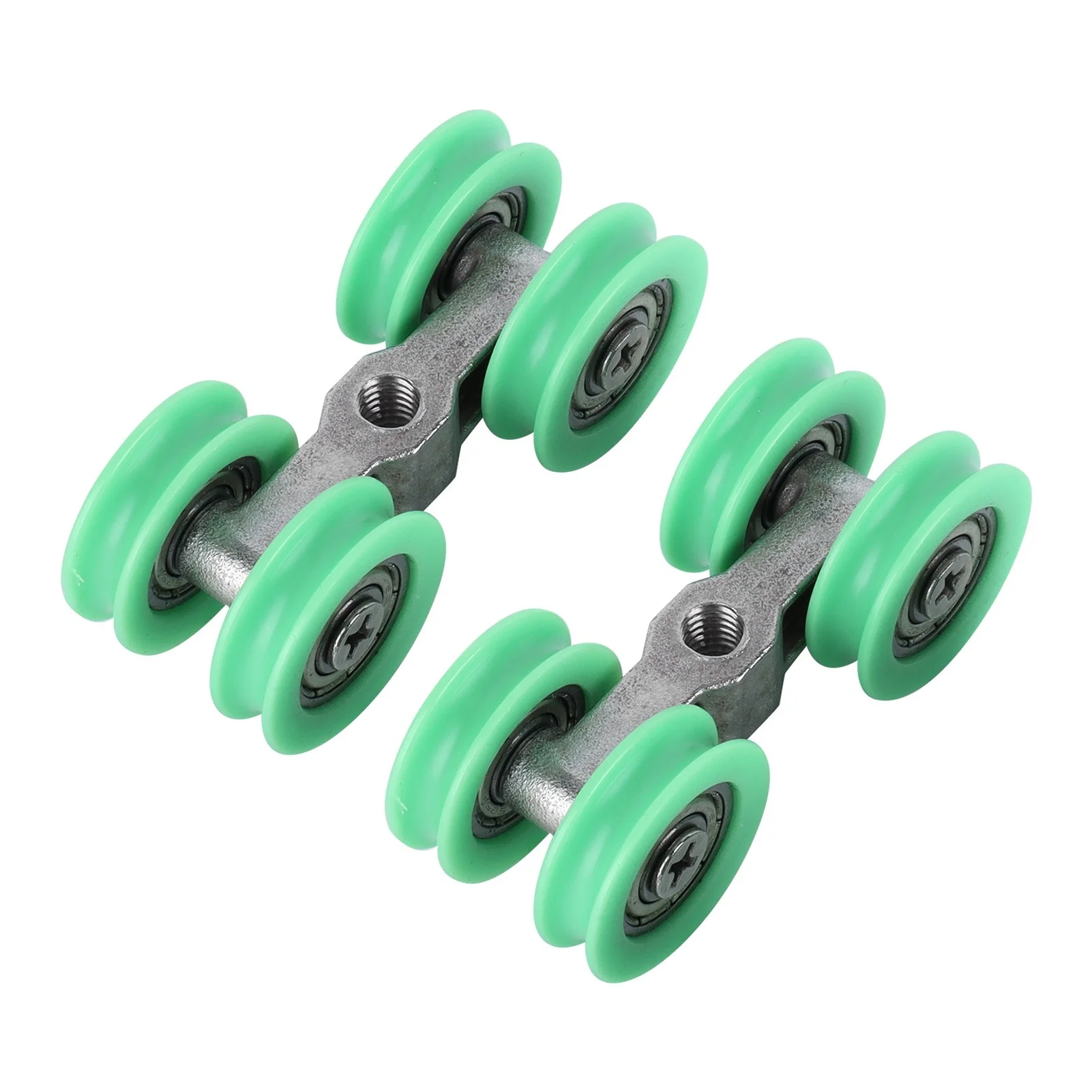 

2Pcs UShaped Wheels Stainless Steel 4Wheel Small Rollers Shower Door Replacement Parts