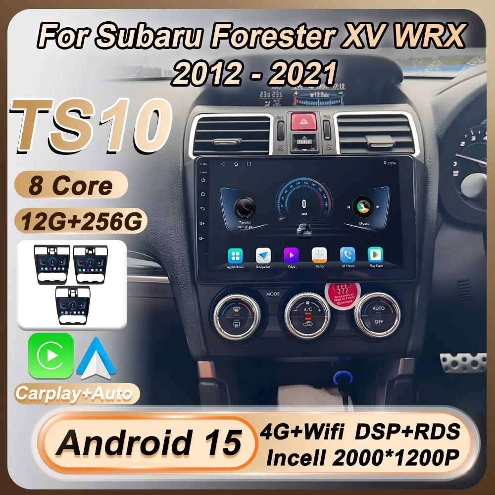

Car Radio For Subaru Forester XV WRX 2012- 2021 Wireless Carplay Auto Android 15 Stereo Head Unit GPS Navigation 8 Core Wifi DSP