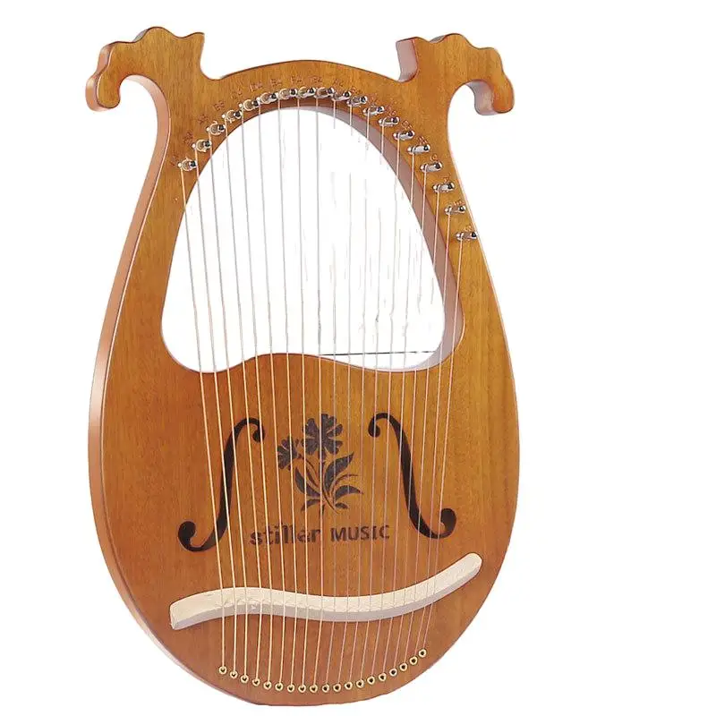 Adjustable String Tension Wooden Harp Wooden Lyre 19 String Mahogany Harp Ringing Tone Smooth Finish Lightweight Design