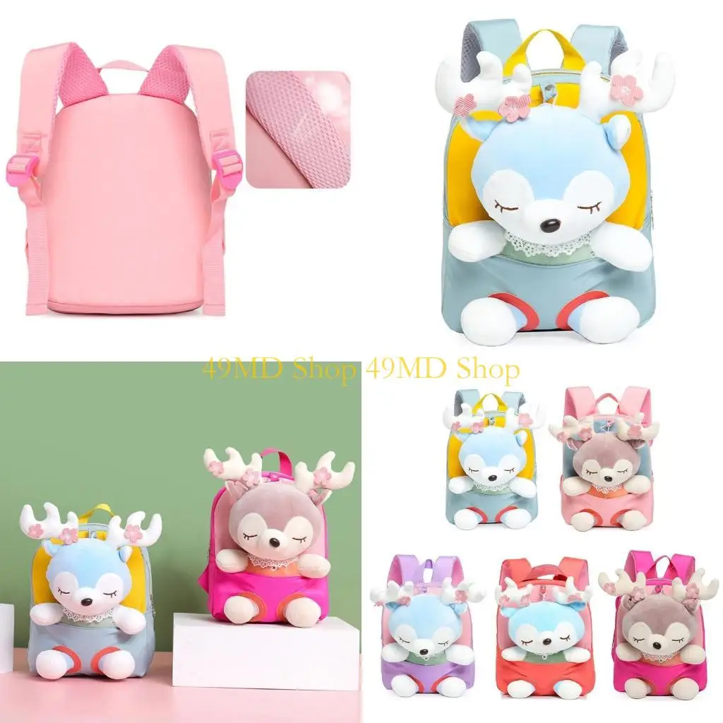 

49MD школьный рюкзак с милым оленем для девочек, мини-школьный рюкзак с героями мультфильмов для детского сада, сумка для куклы,
