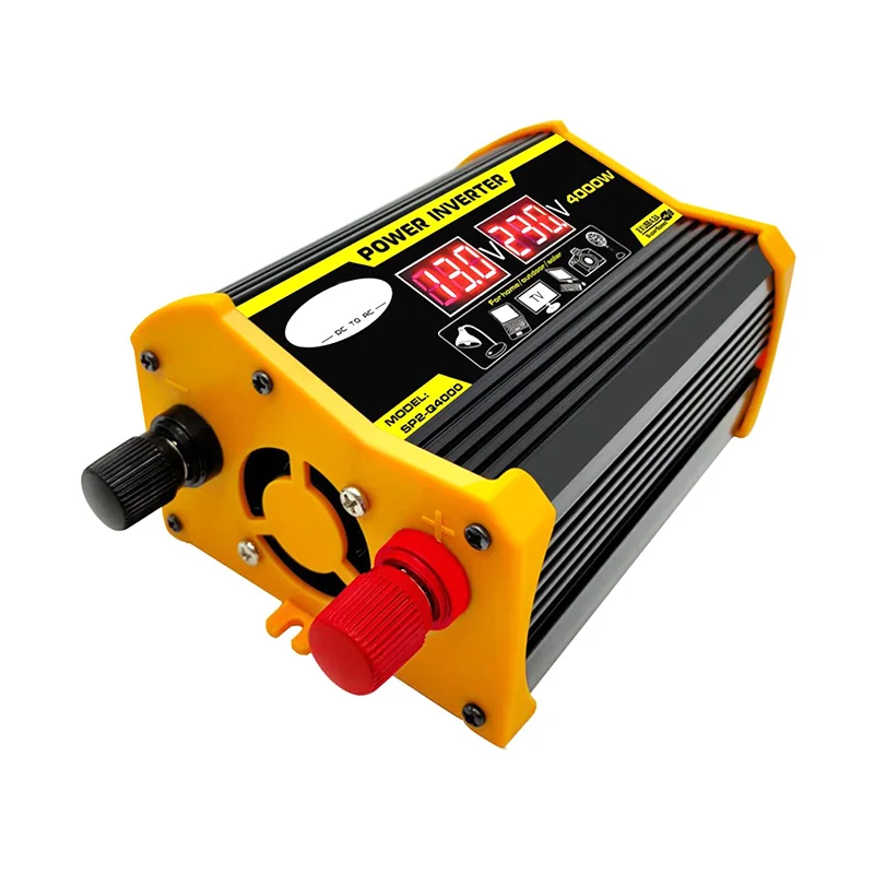 4000W Car Power Inverter DC 12V To AC 110V 220V Universal Sine Wave Electronic Charging Converter 2 USB Outdoor Camping  Charge