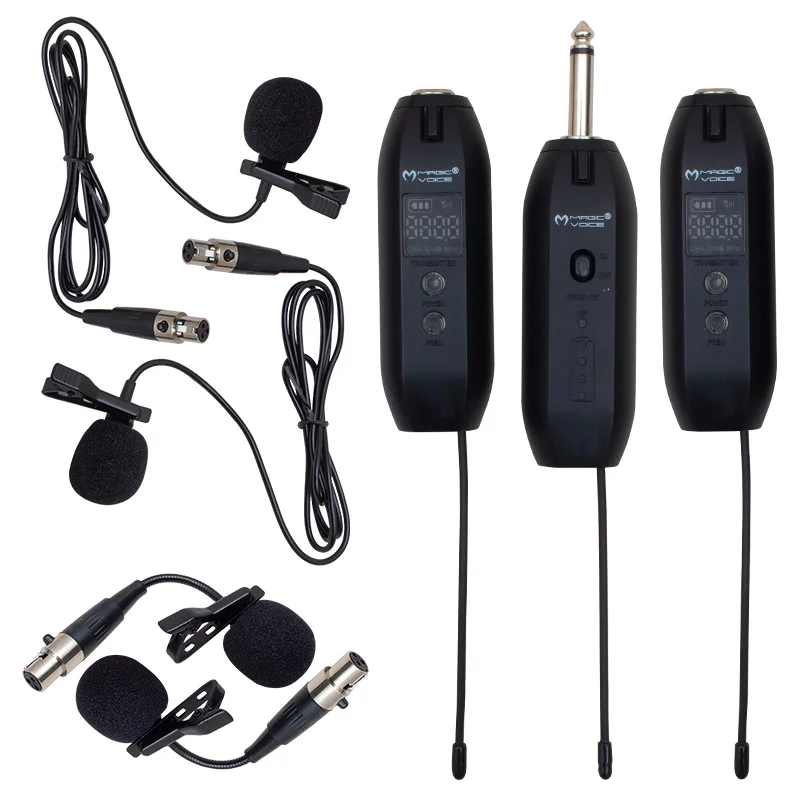 MAGICVOICE MV-19596 UHF INSTRUMENT TYPE WIRELESS MICROPHONE SET of THREE (LECTERN-COLLAR MIC Lİ)XRL Lİ