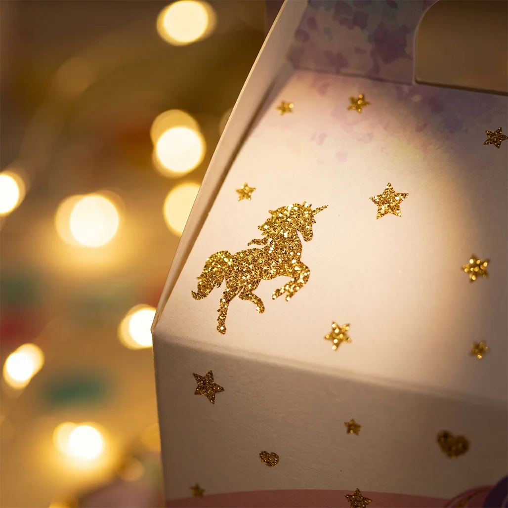 8Pcs Magical Unicorn Gift Boxes Pink Rainbow Candy Box Kids Birthday Party Decorations Girl Baby Shower Favor Treat Goodie Bag view 4