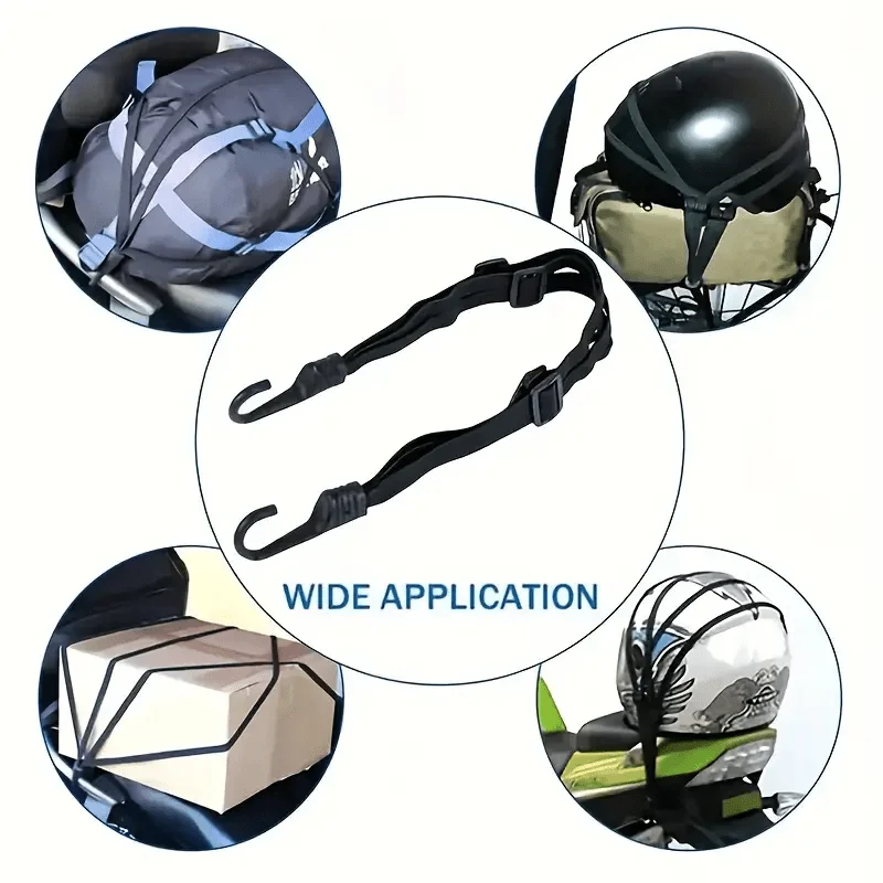 1Pc Versatile Durable Sleek Motorcycle Elastic Helmet Mesh Net with Safety Hook Suitcase Strap for Daily Travel view 2